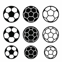 Vector Soccer Ball Icon on White Backgrounds 