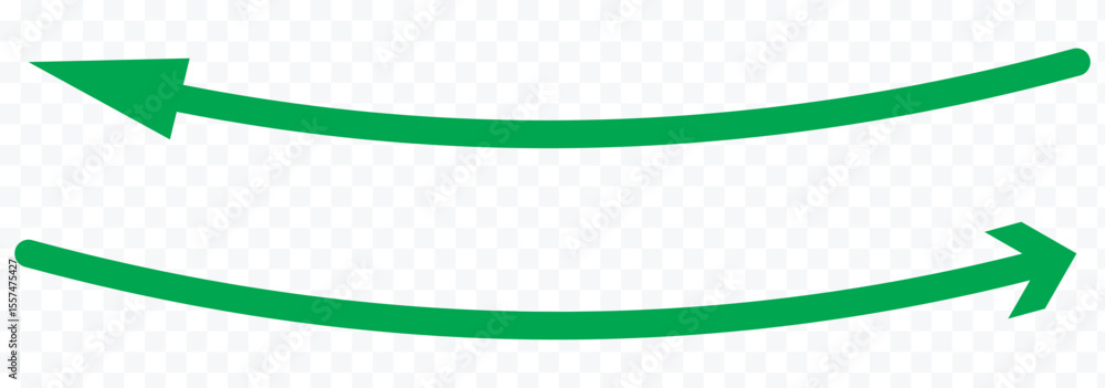 Poster long black curved arrows. a set of two arrows pointing up left and up right. trendy black arrows in 