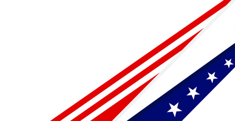 Modern Abstract American Flag with Stars and Stripes for National Celebrations. 4th of July. Copy Space. Vector Illustration