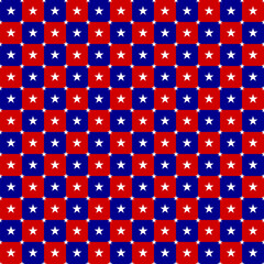 Seamless Patriotic Pattern with Red, White, and Blue with Stars. 4th of July Celebration Design. American Flag Color Concept. Vector Illustration