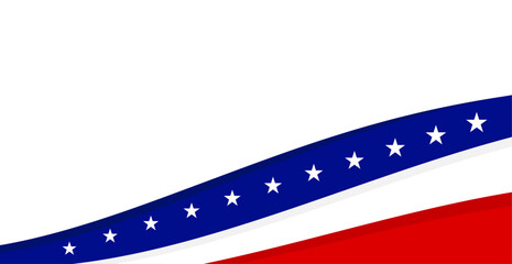 Modern Abstract American Flag with Stars and Stripes for National Celebrations. 4th of July. Copy Space. Vector Illustration