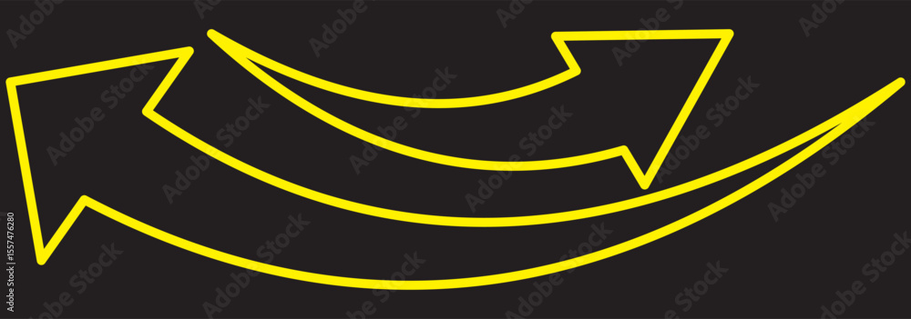 Poster red arrow icon on white background. double two side arrow icon symbol. curved arrows. dual semi circ