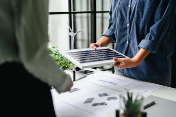 Business create about sustainable energy ideas, net zero green energy