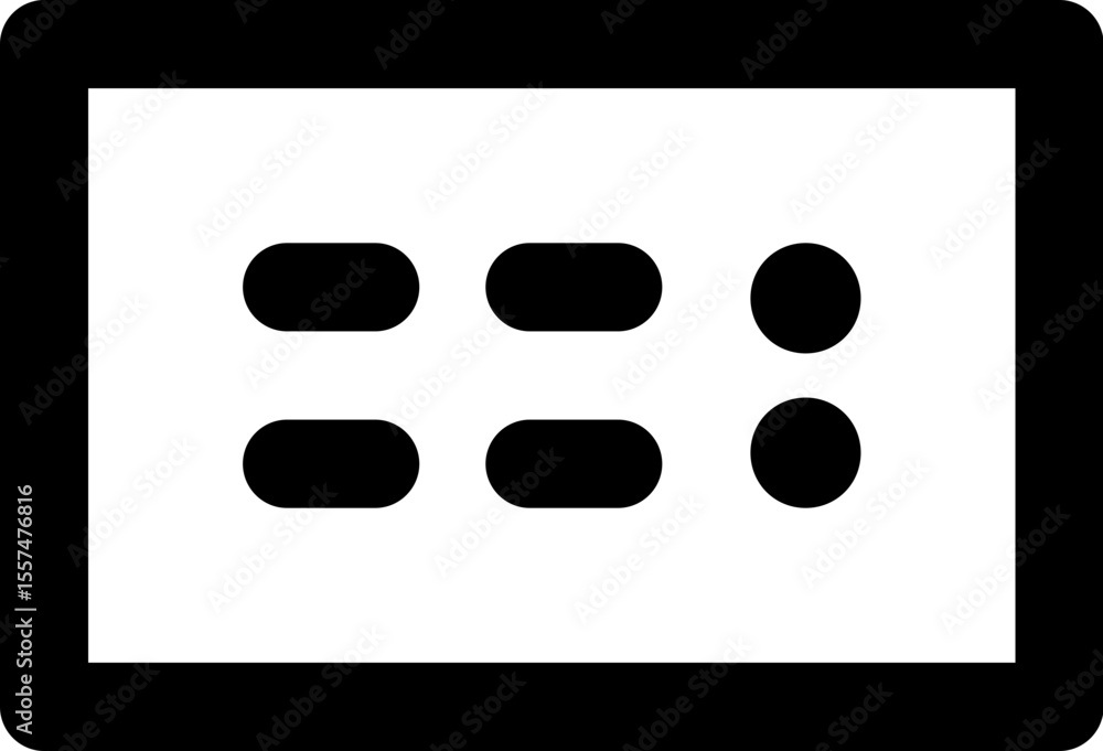 Aufkleber illustration of a menu grid icon with rounded rectangles and circles inside a rounded square shape