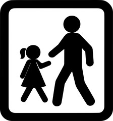 Fototapeta premium Pedestrian Crossing with Child Icon