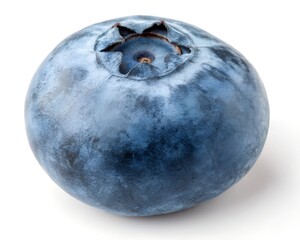 Single Ripe Blueberry Fruit Isolated on White – Macro Real Stick