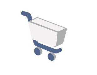 A perspective of an isolated shopping cart icon on a white background, ready for your business's delivery and shipping needs