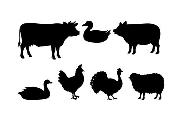 Farm Animals Silhouettes