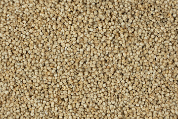 Uncooked White Quinoa Macro Top View. Natural Grain Background