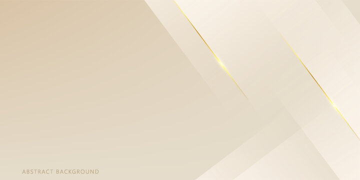 Abstract golden background with white and beige luxury glitter shapes. Golden lines luxury on cream color background.