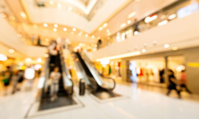 Blur of people on shopping mall