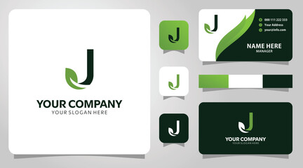 Eco friendly J logo design for business cards and branding stunning visuals