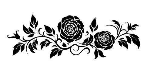 Beautiful black and white bouquet rose and leaves. Floral arrangement isolated on background. design greeting card and invitation of the wedding, birthday, Mother s day, holiday