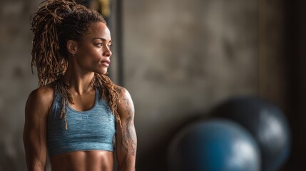A poised Black woman with bold earrings, exuding quiet confidence and timeless elegance.