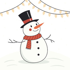 Christmas Icons Set – Snowman, Stocking, Lights, and Nativity Scene – Festive Vector Illustration