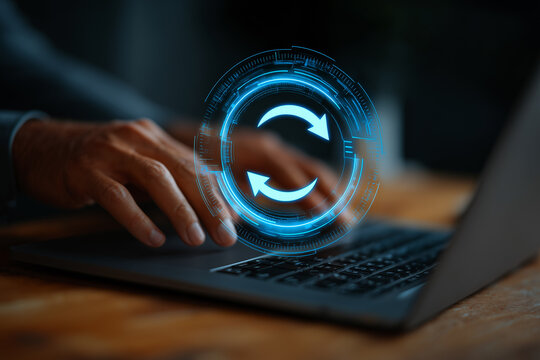 The concept of software updates or operating system upgrades - Powered by Adobe