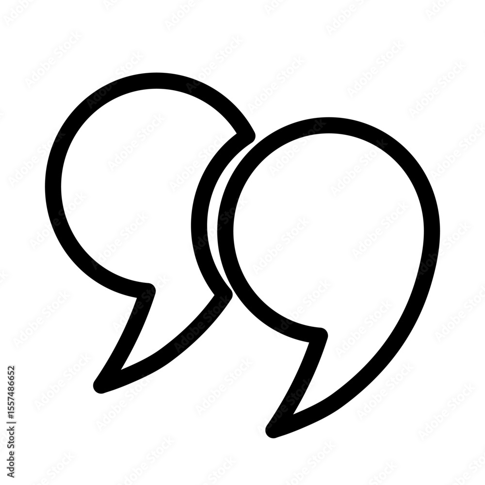 Fototapete a set of round quotation marks in black on a white background. quotation marks in the title, round t