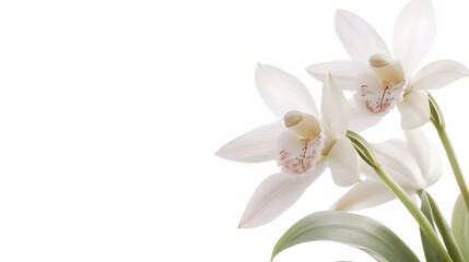 Obraz premium Elegant White Orchids Close Up Floral Image