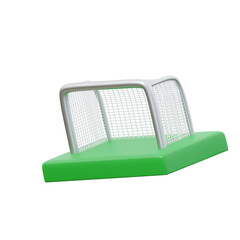 Green and silver 3d icon Goal Post illustration
