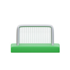 Green and silver 3d icon Goal Post illustration