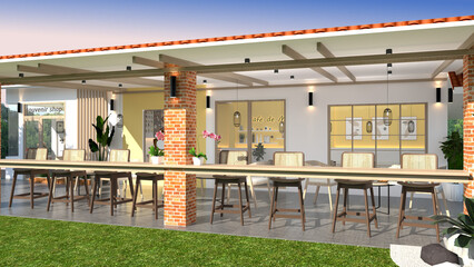 cafe and bakery with counter