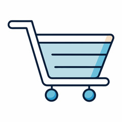 Simple shopping cart icon vector for online store and e-commerce design