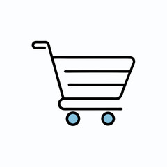 Simple vector illustration of a shopping cart icon for online store or e-commerce button design