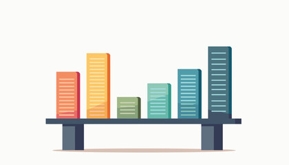 Fototapeta premium Colorful bar chart illustration depicting financial growth, symbolic forecast