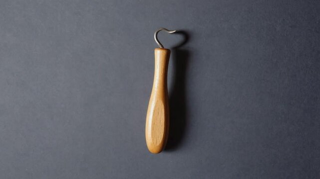 Wooden Button Hook video. Ai generated.