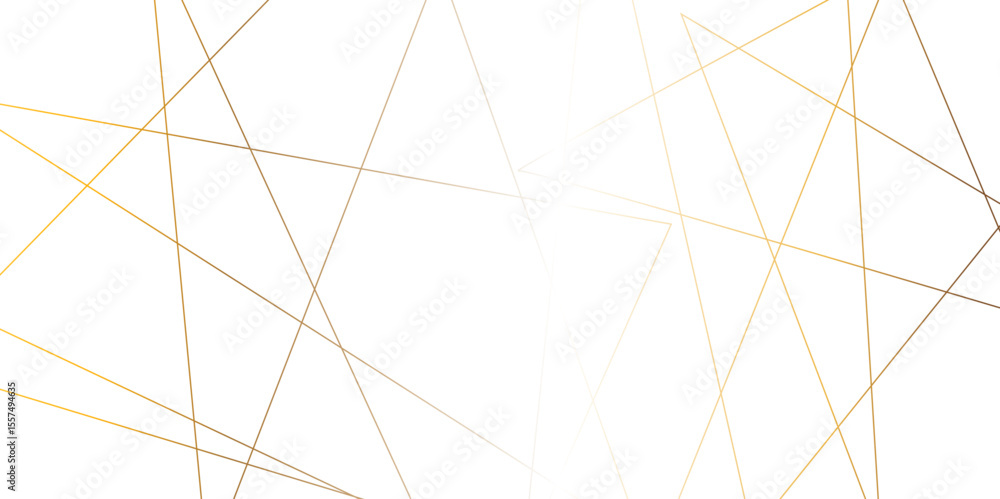 Poster golden gradient abstract luxury geometric random chaotic lines with many line and triangles shape. v