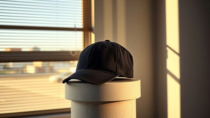 Baseball cap basking in morning sunlight