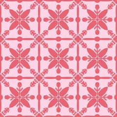 Soft pink seamless pattern with abstract floral motifs, ideal for digital papers, fabric prints, wrapping paper, and feminine designs.