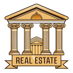 Obraz premium Ancient Greek marble architectural column vector illustration