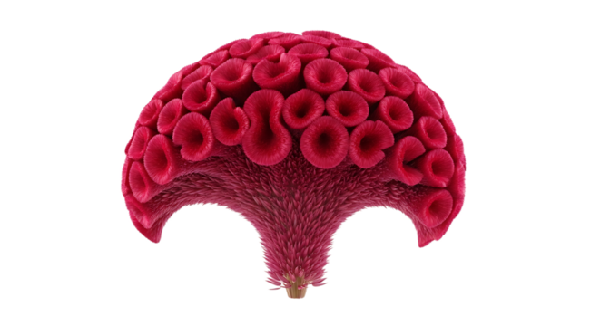 Abstract representation of a vibrant red coral structure on a white background