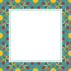 Oriental ornamental mosaic. Arabic design for page decoration. Vector frame of asian mosaic border