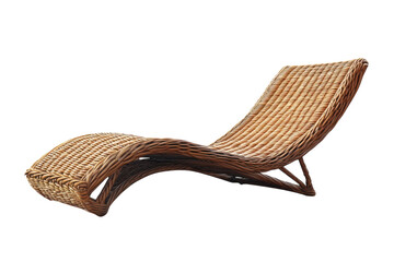 Woven wicker chaise lounge beckons for relaxation in the sun a symbol of tranquil summer days on transparent background