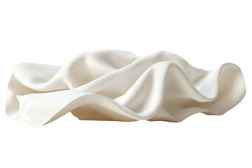 Woven texture of elegance A soft billowing cream fabric gracefully draped suggesting luxury on transparent background