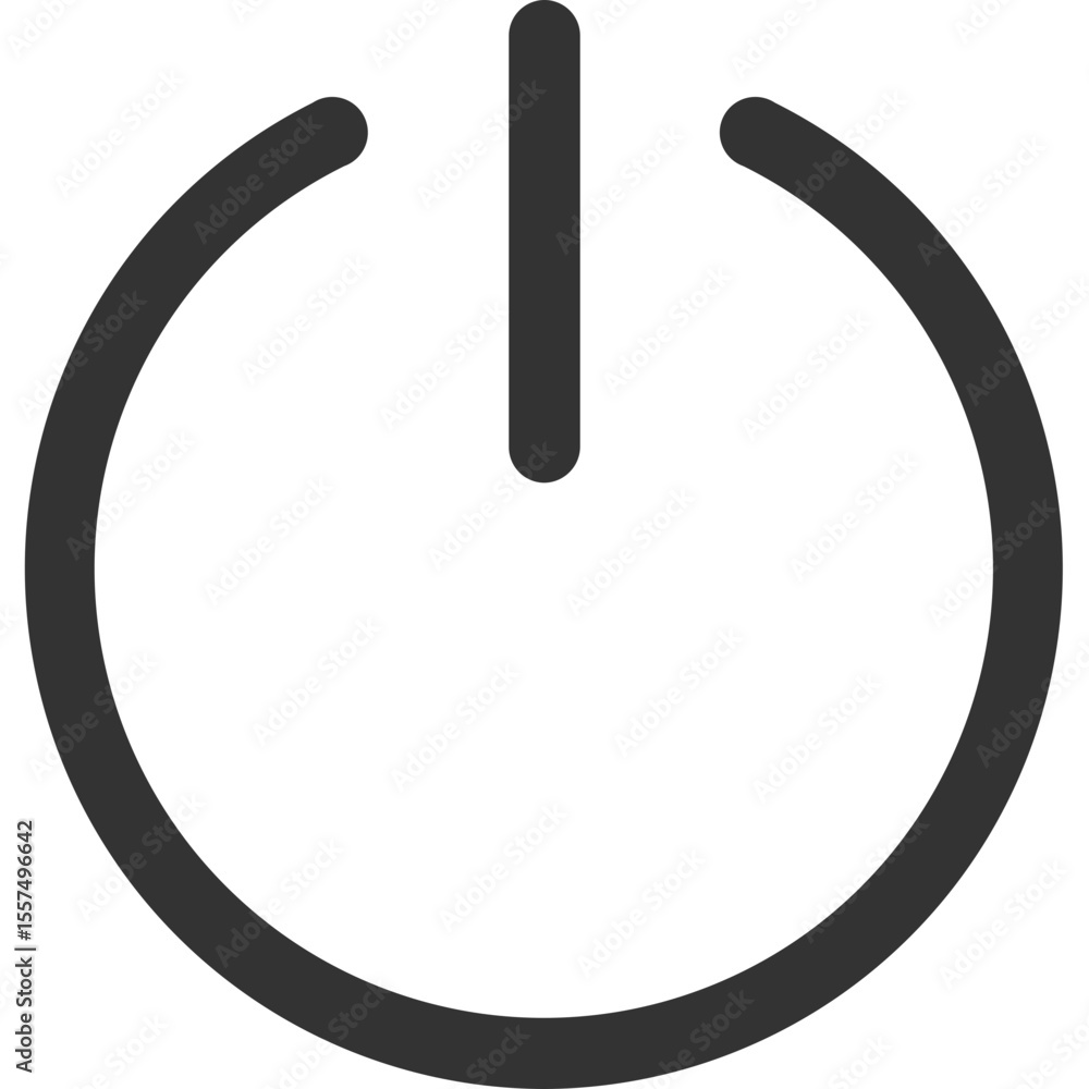 Poster a simple power button icon with a circle and a vertical line representing the on off switch symbol