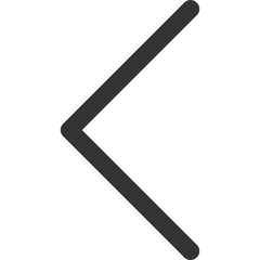 A simple left arrow icon with rounded corners pointing to the left on a white background design element