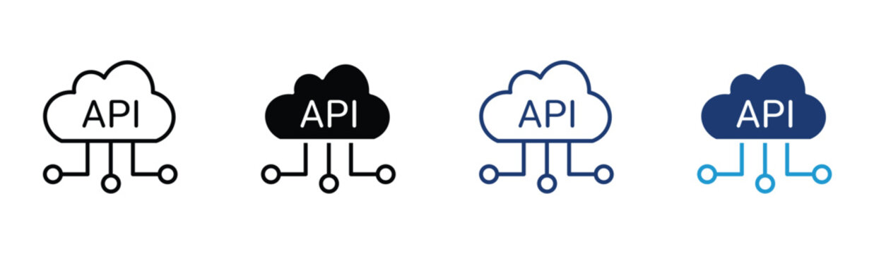 Cloud API icon set for technology and software development, Vector illustration .