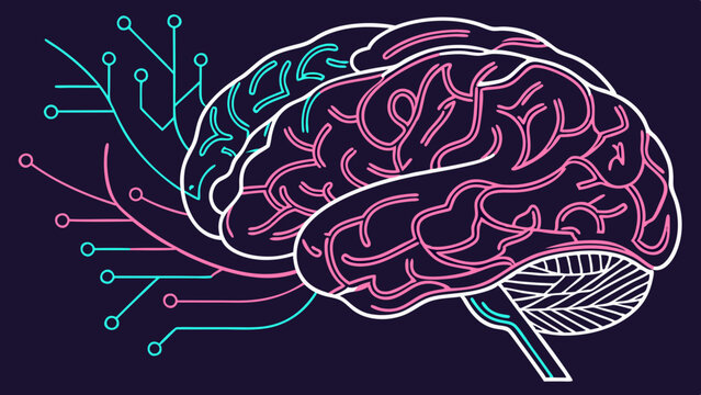 7   cyber brain with integrated circuit patterns a | Cybersecurity Vector Illustration