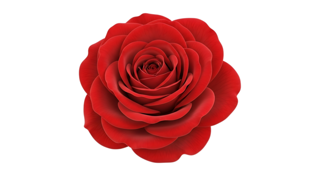 Captivating close-up of a vibrant red rose on a pristine white background - Powered by Adobe