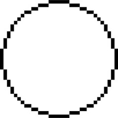 Pixel art circle. Outline circle pixel style