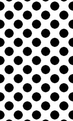 Polka dots seamless pattern background. Pixel art black dots pattern on white background