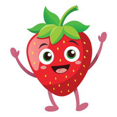 Happy strawberry waving