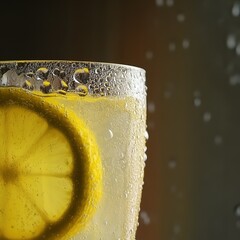 A refreshing glass of cold lemonade