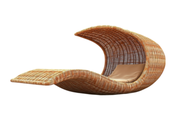 Retreat into Serenity A cozy wicker lounger beckons for relaxation and daydreams inviting on transparent background