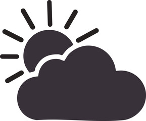 Soleil et nuage en design plat