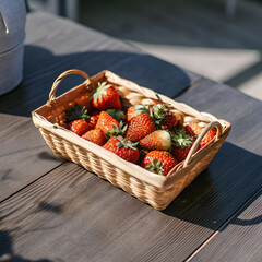 strawberries in a basket