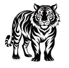 tiger silwhouette vector icon on white backround